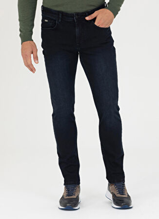Cacharel Normal Bel Normal Paça Slim Fit Koyu Mavi Erkek Denim Pantolon CLEWERT