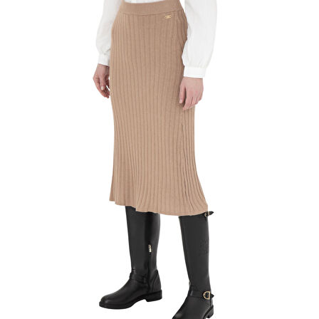 Kadın  Midi Boy Triko Etek