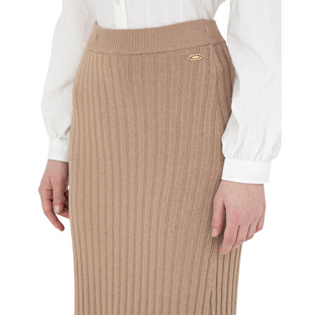 Kadın  Midi Boy Triko Etek