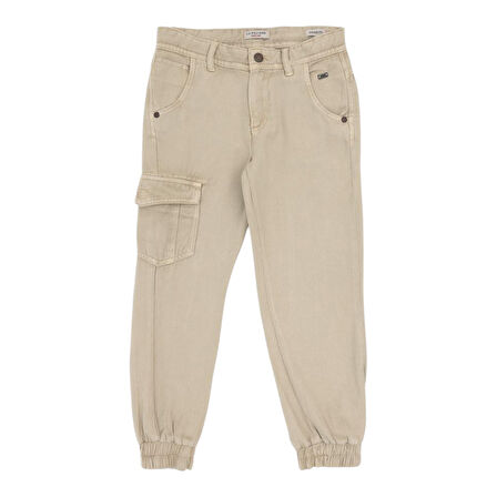 Erkek Çocuk Bej Kanvas Pantolon