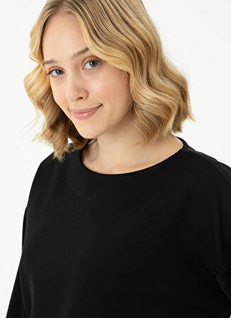 U.S. Polo Assn. Bisiklet Yaka Siyah Kadın Sweatshırt NADINE