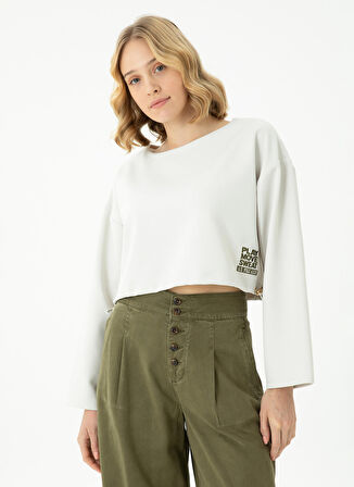 U.S. Polo Assn. Bisiklet Yaka Taş Kadın Sweatshırt NADINE