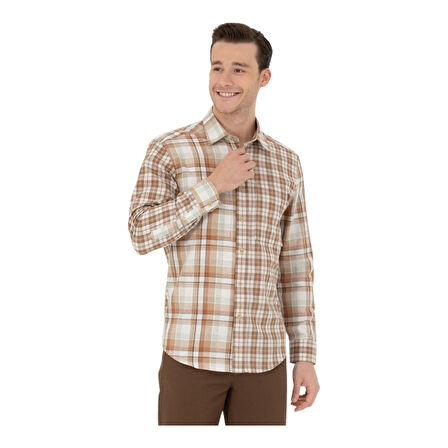 Erkek Kum Uzun Kollu Gömlek