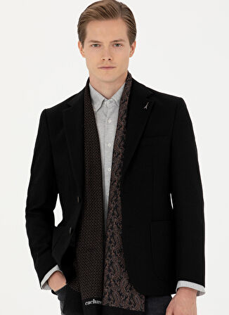 Cacharel Slim Fit Siyah Erkek Düz Ceket NEW TANU