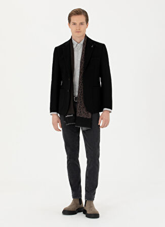 Cacharel Slim Fit Siyah Erkek Düz Ceket NEW TANU