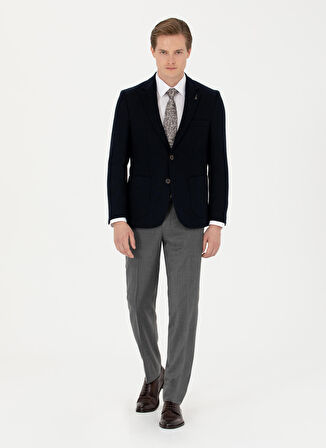 Cacharel Slim Fit Lacivert Erkek Düz Ceket NEW TANU