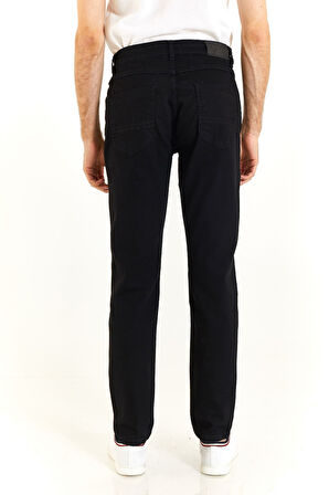 U.S POLO ASSN. ERKEK DOKUMA SLİM FİT SİYAH DENİM PANTOLON