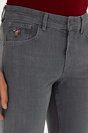 U.S.POLO ASSN. ERKEK DOKUMA DENİM KUMAŞ SLİM FİT ANTRASİT PANTOLON