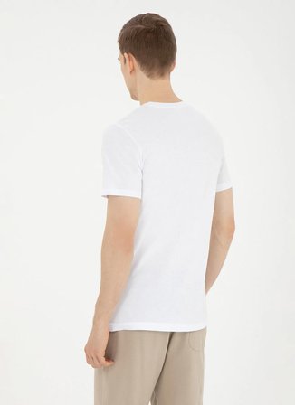 U.S. Polo Assn. Bisiklet Yaka Beyaz Erkek T-Shirt YAMO