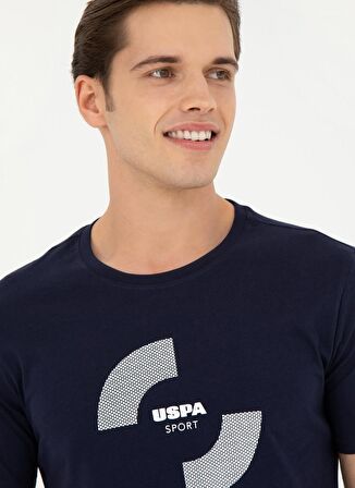 . Bisiklet Yaka Lacivert Erkek T-Shirt YAMO