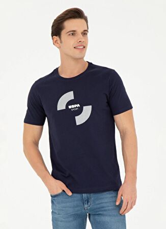 . Bisiklet Yaka Lacivert Erkek T-Shirt YAMO