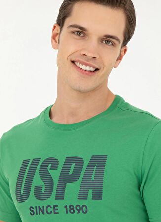 . Bisiklet Yaka Yeşil Erkek T-Shirt TEVER