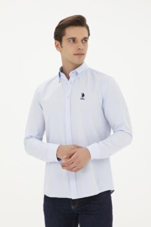 1829634 GOXREG024Y US Polo Assn Erkek Gömlek Açık Mavi