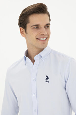 1829634 GOXREG024Y US Polo Assn Erkek Gömlek Açık Mavi