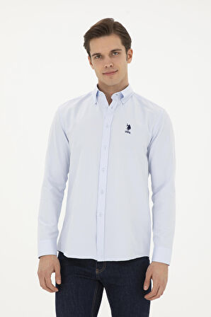 1829634 GOXREG024Y US Polo Assn Erkek Gömlek Açık Mavi