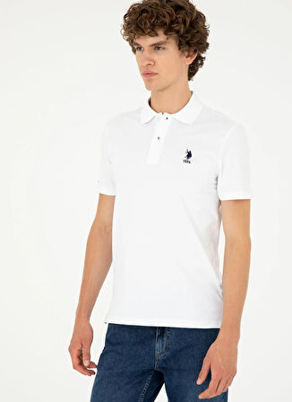 U.S. Polo Assn. Beyaz Erkek Polo T-Shirt TP08
