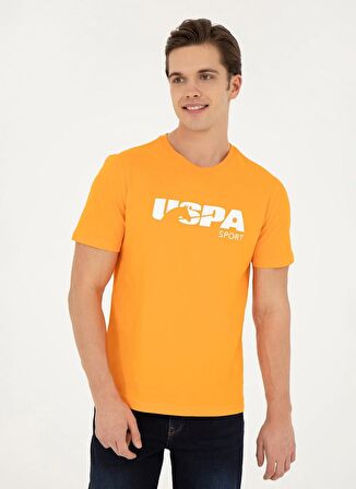 U.S. Polo Assn. Bisiklet Yaka Turuncu Erkek T-Shirt MONRO