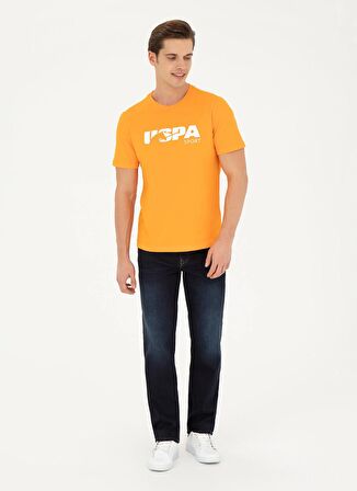 U.S. Polo Assn. Bisiklet Yaka Turuncu Erkek T-Shirt MONRO