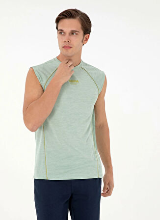 U.S. Polo Assn. Bisiklet Yaka Su Yeşili Erkek T-Shirt RUAN