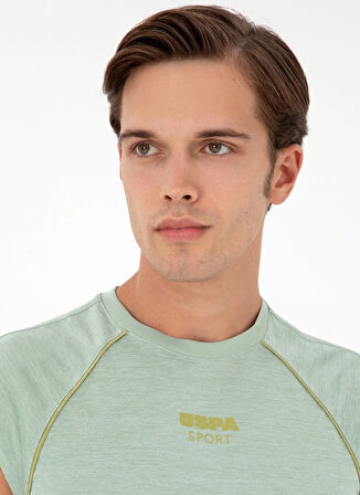 U.S. Polo Assn. Bisiklet Yaka Su Yeşili Erkek T-Shirt RUAN