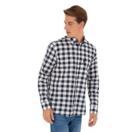 Erkek Lacivert Uzun Kollu Gömlek 50282882-VR033