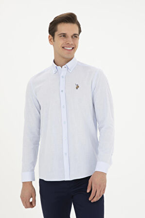 1829583 ENZOGL024Y US Polo Assn Erkek Gömlek Açık Mavi