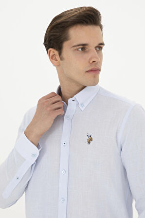 1829583 ENZOGL024Y US Polo Assn Erkek Gömlek Açık Mavi