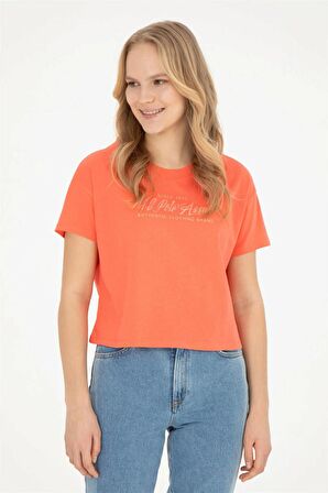 1832186 GROP US Polo Assn Kadın T-shirt Nar Çiçeği
