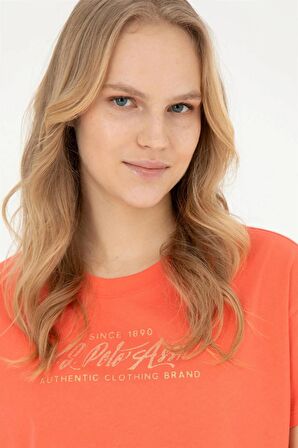 1832186 GROP US Polo Assn Kadın T-shirt Nar Çiçeği
