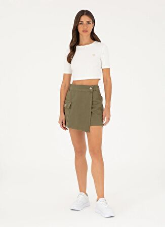 U.S. Polo Assn. Bisiklet Yaka Ekru Kadın T-Shirt PRUE