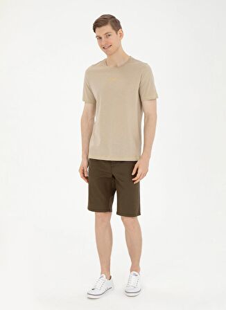 . Bisiklet Yaka Açık Haki Erkek T-Shirt HAZBA