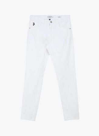 U.S. Polo Assn. Normal Bel Normal Paça Slim Fit Beyaz Erkek Pantolon MICHES