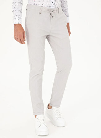 Cacharel Normal Bel Normal Paça Slim Fit Açık Gri Erkek Pantolon RABI