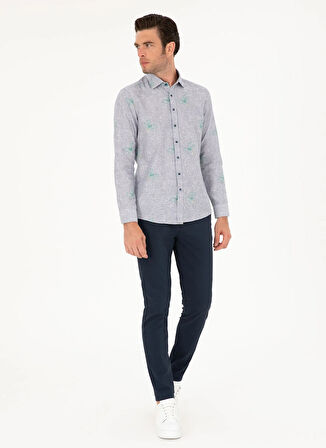 Cacharel Normal Bel Normal Paça Slim Fit Lacivert Erkek Pantolon RABI