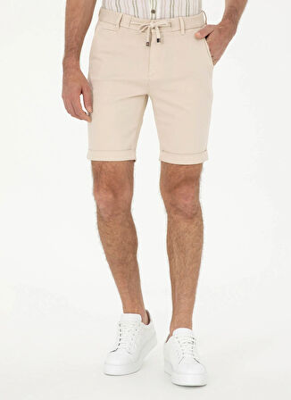 Cacharel Normal Bel Regular Fit Bej Erkek Bermuda Şort MIAR