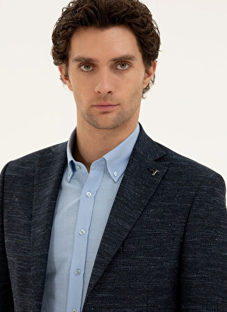 Cacharel Slim Fit Lacivert Erkek Mikro Ceket LEGNO