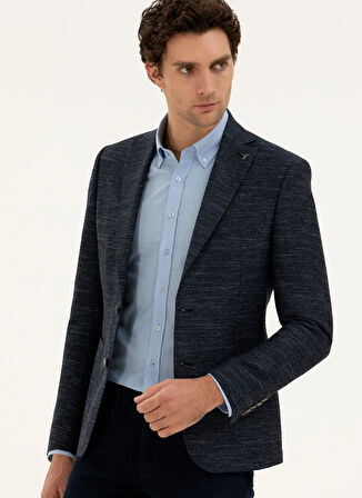 Cacharel Slim Fit Lacivert Erkek Mikro Ceket LEGNO