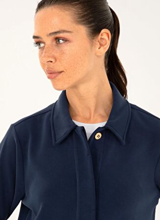 U.S. Polo Assn. Gömlek Yaka Lacivert Kadın Sweatshırt PIPPA