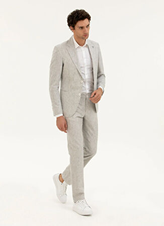 Cacharel Slim Fit Açık Gri Erkek Mikro Ceket OLIVA/C