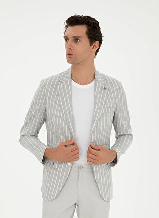 Cacharel Slim Fit Açık Gri Erkek Ceket FLAVIN/C