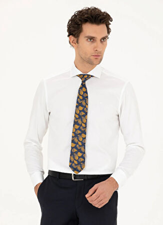 Cacharel Slim Fit Klasik Yaka Düz Beyaz Erkek Gömlek GOSHAİ