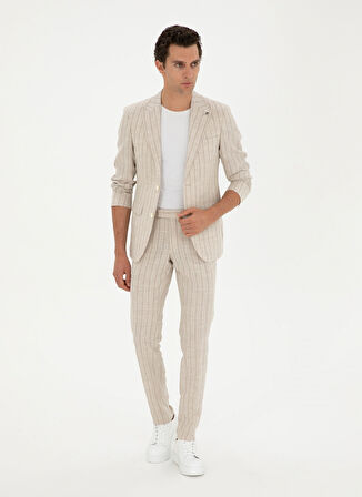 Cacharel Normal Bel Slim Fit Bej Erkek Takım Elbise DRAY