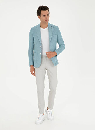 Cacharel Slim Fit Mavi Erkek Mikro Ceket JONIES