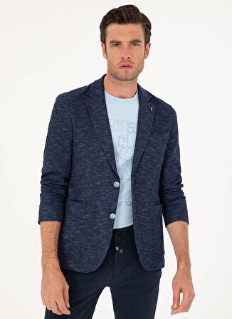 Cacharel Slim Fit Lacivert Erkek Mikro Ceket FOREX