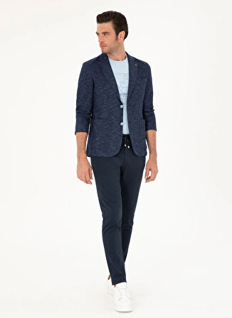Cacharel Slim Fit Lacivert Erkek Mikro Ceket FOREX