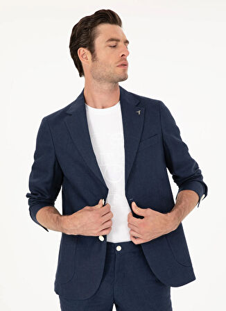 Cacharel Slim Fit Lacivert Erkek Düz Ceket OLIA/C