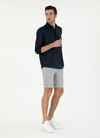 Cacharel Normal Bel Regular Fit Gri Erkek Bermuda Şort MIAR