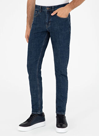 Cacharel Normal Bel Slim Paça Slim Fit Lacivert Erkek Denim Pantolon KAI