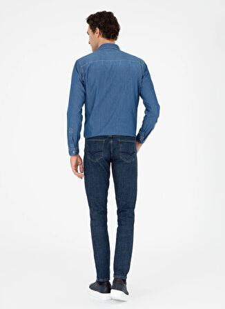 Cacharel Normal Bel Slim Paça Slim Fit Lacivert Erkek Denim Pantolon KAI