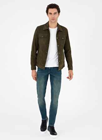 Cacharel Normal Bel Slim Paça Slim Fit Petrol Erkek Denim Pantolon EDNA